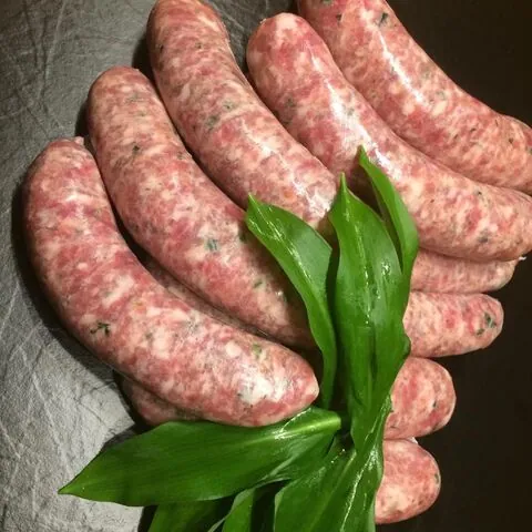 Bärlauch-Bratwurst, im Frühling
